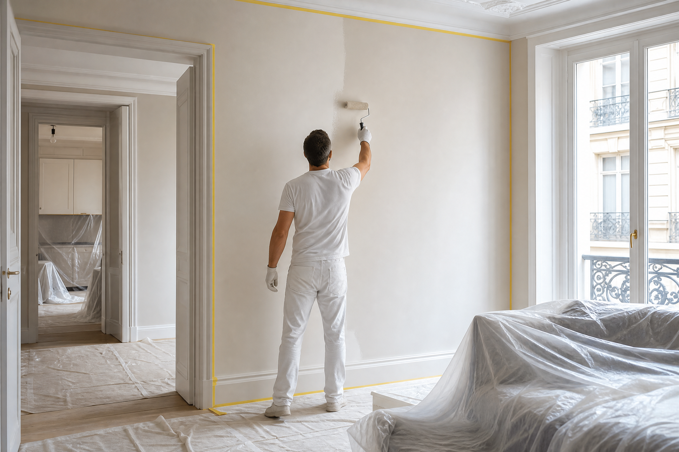Peinture intérieure dans un espace de vie